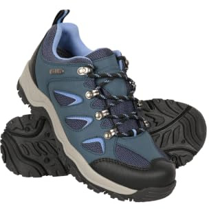 Mountain Warehouse Adventurer Womens Waterproof Walking Shoes - Synthetic & Mesh Upper Shoes with Cushioned Footbed & Deep Lugs - Spring Summer, Hiking & Outdoors Navy Adult Shoe Size 5