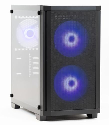 Fox Spirit MG1 (Noir) - Boîtier PC - Mini Tour - 3 Ventilateurs ARGB Inclus - Compatible avec Carte mère Micro ATX et Mini ITX - Panneau latéral en Verre trempé