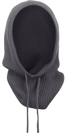 Generisk vinterski-stickad mössa, vindtät, hals-öron-värmare-halsduk, huvudskydd för män och kvinnor utomhus filtmössa damer, Gy1, one size