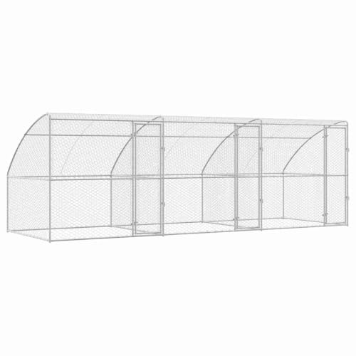 vidaXL Refugio para Perros 3 uds. Plateado 6 x 2 x 2 m
