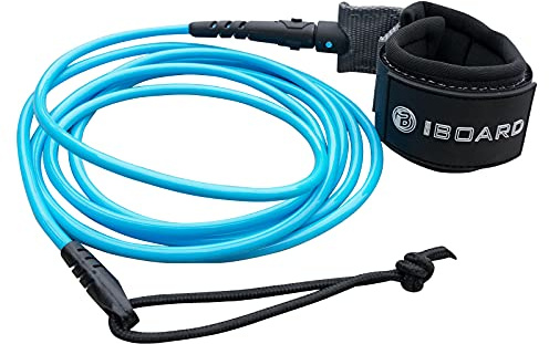 Correa para tabla de surf, cuerda recta, correa de surf de una sola vuelta para longboard, tabla de remo, tablas de surf de 5,5 mm, repuesto de 6/7/8/9 pies | Negro y azul
