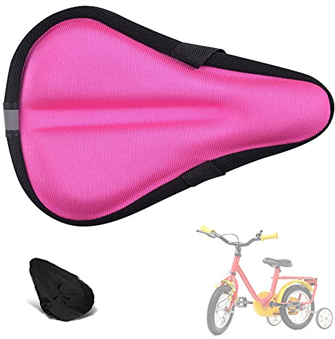 Liyamobu Housse de Coussin de Selle de vélo en Gel Respirant et Extra Doux en Mousse à mémoire de Forme pour Enfants garçons et Filles, 22,9 x 15,2 cm avec Housse résistante à l'eau et à la poussière