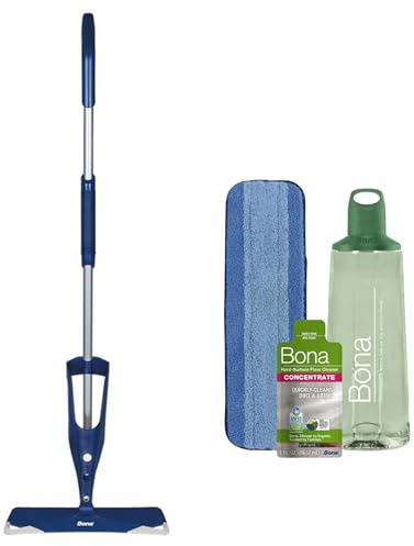 Bona Multi-Surface Floor Premium Spray Mop - Includes Multi-Surface Floor Cleaner Concentrate and Machine Washable Microfiber Cleaning Pad - For Stone, Tile, Laminate and Vinyl LVT/LVP Floors
