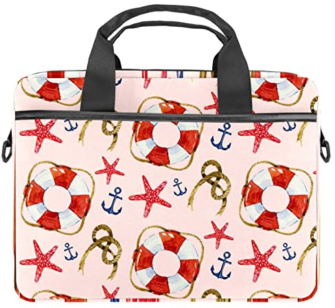 Rep och livboj laptop axel messengerväska crossbody portfölj messengerfodral för 13 13,3 14,5 tum laptop surfplatta skyddande tygväska fodral, flerfärgad, 11x14.5x1.2in /28x36.8x3 cm