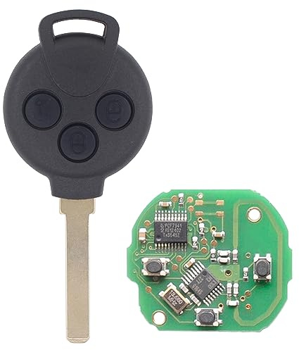 Schlüssel Funk Fernbedienung Autoschlüssel 3 Tasten Sender Sendeeinheit 433-434Mhz ID46 Chip elektronische Karte Transponder Gehäuse Fräsen Batterie für Fortwo 451 Cabrio Fortwo Coupe 451 2007-2019