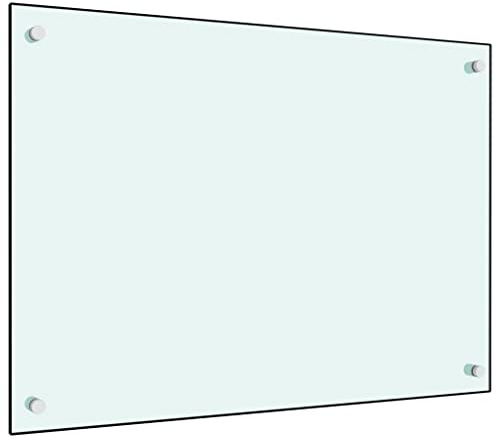 AUVYI Küchenrückwand aus Hartglas 70x50 cm Weiß Spritzschutz Glas Herd Spritzschutz Glas Spritzschutz Küche Glas Spritzschutz Hinter Herd Küchen Wandschutz Glasplatte Küche