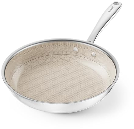 Redchef Bratpfanne Wabenpfanne 24 cm, Pfannne Edelstahlp Wabenstruktur Premium Antihaft & Kratzfest, PTFE Frei PFAS Frei PFOA Frei, Pfanne Induktion Mit Smarter Hitzeverteilung Für Alle Herdarten