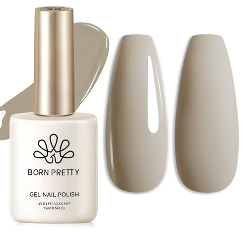 BORN PRETTY Greyish Green Gel Nail Polish 15ml Sheer Color Gel Polish Color Gel Nail Varnish Soak Off U V Nail Lamp Nail Art Manicure Salon DIY at Home
