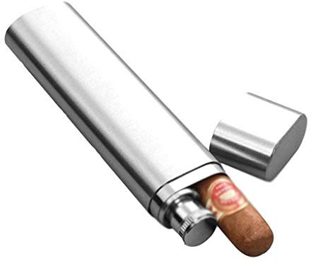YJYJY Humidor per sigari Singoli - Scatola per sigari idratante Portatile da Viaggio per Fumatori di sigari con fiaschetta