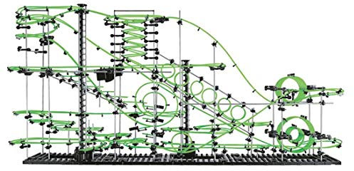 OSUPERXFUN Magnetic Marble Run, 1337pcs Level 8 Marble Roller Coaster Kit Space Rail with 8 Steel Balls Glow in The Dark