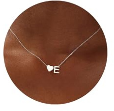 Turandoss Gold Necklace for Women Girls, 18K White Gold Plated Initial E Dainty Necklaces Tiny Silver Necklaces Birthday Gifts for Women mothers day gifts Jewelry