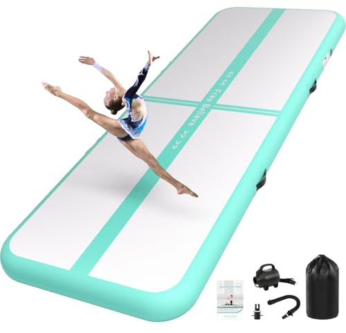 Airtrack Matte,Gymnastikmatte Länge 3m Dicke 10cm,mit Elektrische Luftpumpe 600W,Yoga Matte,Trainingsmatte,Turnmatte für Zuhause, Outdoor, Fitness,Gymnastik,Yoga und Training