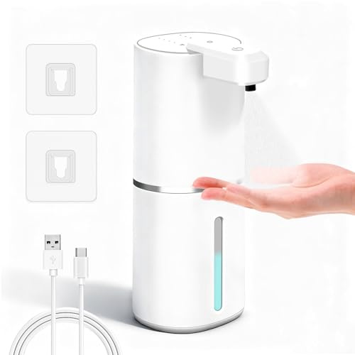 Dalugo Desinfektionsspender Automatischer, Elektrischer Seifenspender Wandbefestigung mit Sensor, 4 Einstellbare Stufen, Kontinuierlicher Sprühnebel IPX5 Wasserdicht Seifenspender für Bad Küche
