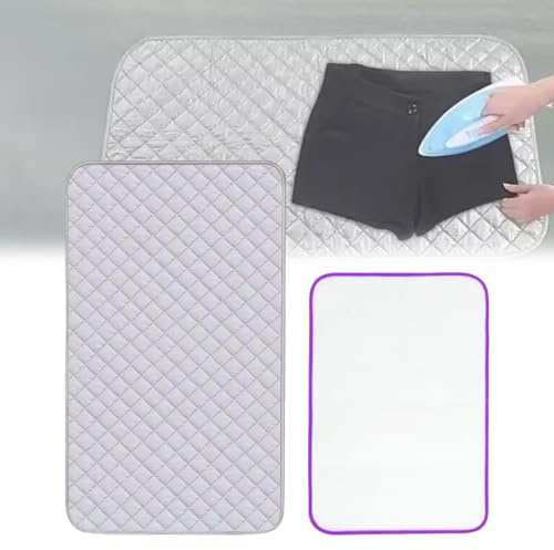 TMRBBesty Nappe de Repassage,Couverture de Repassage,Tapis de Repassage Portable,Filet de Repassage,Chiffon Protecteur pour Repasser,pour Repasser des vêtements Plats et éviter Les dommages,2 pcs