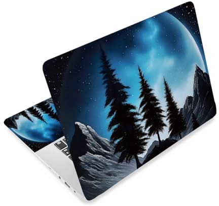 CRAFTYMELODY Laptop Skin Sticker Decal PVC Vinyl Sticker Notebook PC Protector Waterproof Scratch Resistant Laptop Skin for 12.1 13 13.3 13.6 14 15 15.3 16 Inch Starry Night Blue Sky Style
