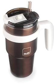 IBILI - Mugg med handtag Go 480 ml, 18/10 rostfritt stål, dubbelväggig, återanvändbar