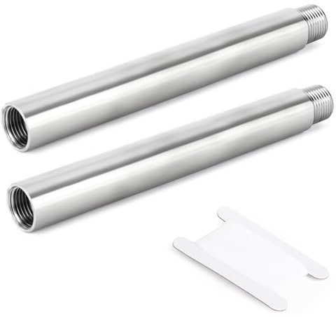 TAILONZ PNEUMATIC 304 rostfritt stål 3/4 tum innergänga x 3/4 tum yttre gänga BSP 400 mm nippel gjutjärnsrör direktskruvar för rörförlängning pneumatiska anslutningar (förpackning med 2)