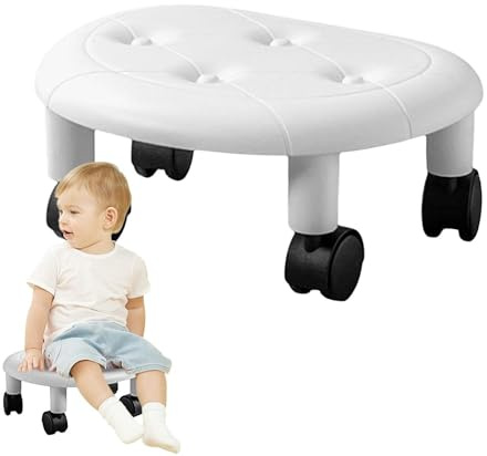 Siège à roulettes – Roues de 14 cm pour tabourets de sol confortables avec roulettes, tabouret rotatif à 360 degrés pour salon | Siège bas rotatif portable pour la maison, le salon de manucure, le spa