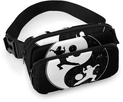 Taichi Yin And Yang Kungfu Men's Waist Bag Crossbody Lightweight Pack Bags for Women Travel Hiking