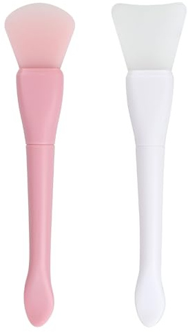 2 pennelli in silicone per maschera a coda di pesce, applicatore per maschera di argilla, fango, fai da te, facile da pulire, rosa e bianco