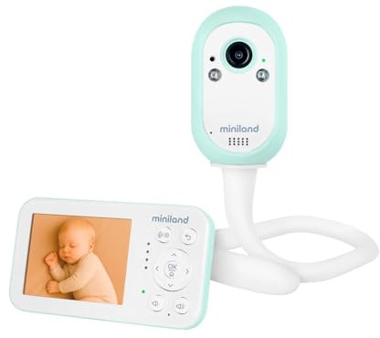 Miniland Digimonitor Go Lite Baby Monitor Portatile con Batteria 30h | Portata 300 m, Comunicazione Bidirezionale, VOX, Melodie e Luce Notturna