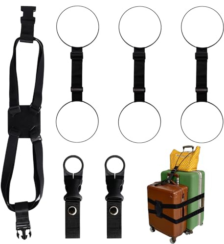 6 Pièces Sangles Élastiques pour Bagages, Ceinture De Voyage Réglable pour Valise Sac À Dos, Accessoires pour Voyages d'affaires Vacances Gestion des Bagages en Famille