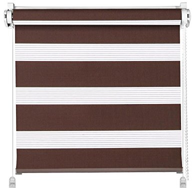 Clever-Kauf-24 Klemmfix Click 3 in 1 Doppelrollo Schoko braun | Duorollo auch für Wand- und Deckenmontage | fertig vormontiert für einfache Montage (120x150cm (Stoffbreite 116cm))