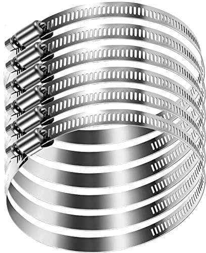 Litensh 6 Stück 304 Edelstahl Schlauchschellen, 91-114mm Verstellbare Groß Rohrschellen Schlauchklemme Einstellbare Schraubschellen Schellen Schlauch Clips Schlauchschelle für Pool Auto Teich Garten
