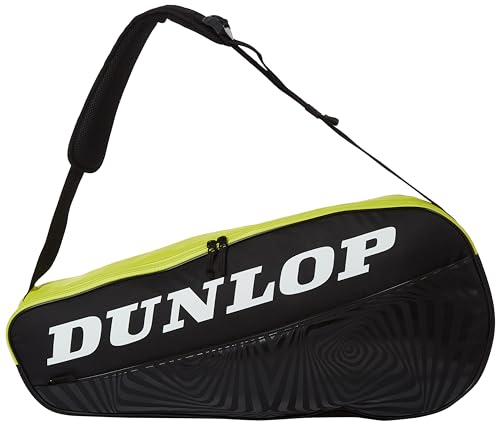 Dunlop Sports SX Club 3-Racket Tennis Racket Bag V22, Black/Yellow