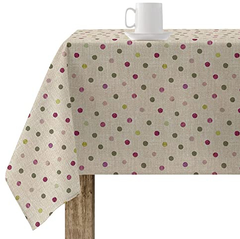 BELUM | Mantel XL Fläckfri 100% hartsad bomull, bordsduk NO vaxduk duk, bordsduk, vattentät, fläckfri bordsduk Flytande avvisande medel (Multicolor), 100X300)