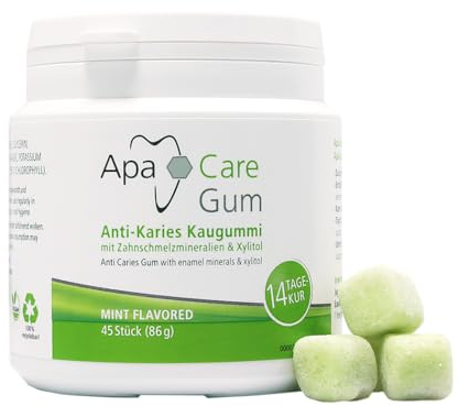 ApaCare Gum Anti-Karies Kaugummi mit Zahnschmelzmineralien | 6 Dosen