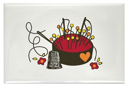 CafePress Floral Pin Cushion Magnets Rectangle Magnet (100 pack)