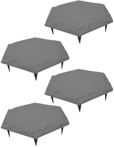 ciciglow 4 Piedras de Paso, Polipropileno para Exteriores con 6 Estacas de Suelo, Decoración de Pasarela de Jardín para Caminos Al Aire Libre, Césped, Patio o Adoquines de Caminos de