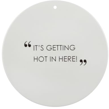 KASANOVA Dessous de plat rond en céramique blanche 20 cm avec inscription