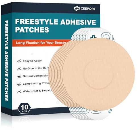 Ceeport 10 Pack Freestyle Adhesive Patches Intended for Libre 1/2/3 & Plus