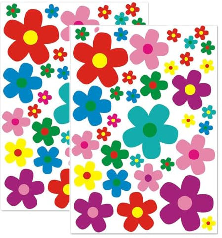 NOPKESV 2 Pezzi adesivi auto hippie fiori fiore potenza estate perfetto per VW Bulli California