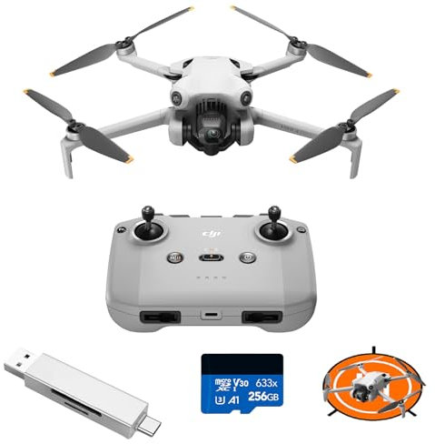DJI Pack Mini 4 Pro (DJI RC-N2) con accesorios, dron mini plegable con cámara de vídeo 4K HDR, menos de 249 g, 34 min de tiempo de vuelo, distancia máx. de transmisión de vídeo de 20 km, C0, Gris