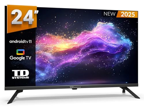TD Systems - Smart TV 24 Pouces, Android GTV, Télévision TNT HD, Android 11, Modèle 2025, Télévision avec 2 Ans de Garantie - PRIME24K20GLE