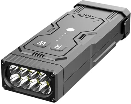 FROMCEO Lampe de poche d'urgence en aluminium haute tension, fonction arcs, détecteurs de faisceau rouge pour la sécurité à la maison, équipement de camping, lampes de poche extérieures pour le