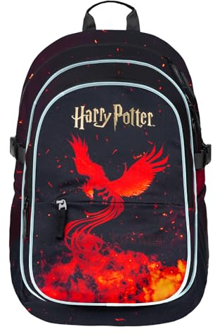 Baagl Schulrucksack für Jungen, Mädchen, Schulranzen für Kinder mit ergonomisch geformter Rücken, Brustgurt und reflektierende Elemente für Weiterführendeschule Mittelschule (Harry Potter II)