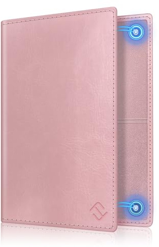 FINTIE KFZ Fahrzeugschein Hülle und Versicherungshalter- Magnetverschluss Auto Organizer für das Handschuhfach im, Scheckkarten Schutzhülle Kartenhülle mit Premium Kunstleder, Rosa