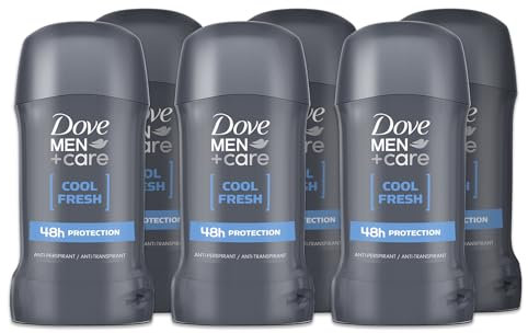 Dove, Deodorante Dove Men + Care Cool Fresh Stick, Deodorante Uomo, Antitraspirante, con 1/4 Crema Idratante Dove, Protezione Fino a 48 Ore, 6 Pezzi da 50 ml, Il pacchetto può variare