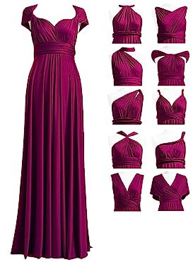72styles Infinity Kleid mit Bandeau Brautjungfernkleid Multi-Way Kleid Lang Übergröße Convertible Twist Wickelkleid