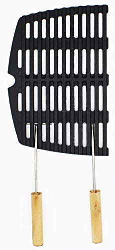 Grillclub B-Ware Gusseisen Grillrost (eine Hälfte) + 2 Griffe für Weber Q300 Q3000 Serie