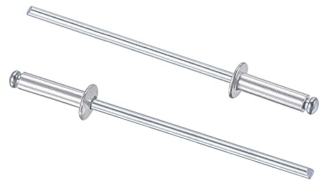 sourcing map Blind Rivets, Aluminum Pull Rivets Core Decoration Rivets 2.4mm Diameter 9mm Grip Length Silver Tone, 60pcs