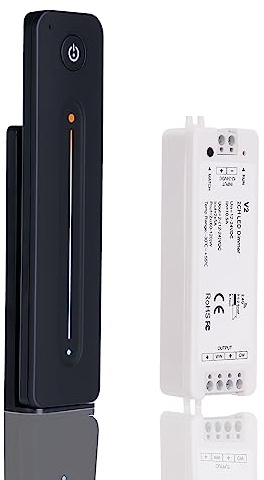 JOYLIT CCT LED-Streifen-Fernbedienung, DC 12 V/24 V, magnetisch, wandmontiert, RF-Wireless-Controller, Farbwechsel und Helligkeitseinstellung, sensibler Touch-Schieber, flimmerfreies Dimmen, Ein