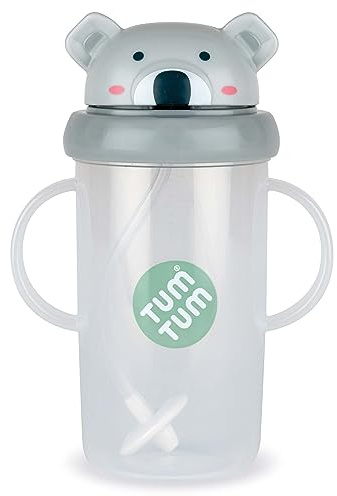 TUM TUM Tippy Up Free Flow Sippy Cup (ingen ventil), sippy kopp för småbarn, BPA-fri (Kev Koala 300 ml)