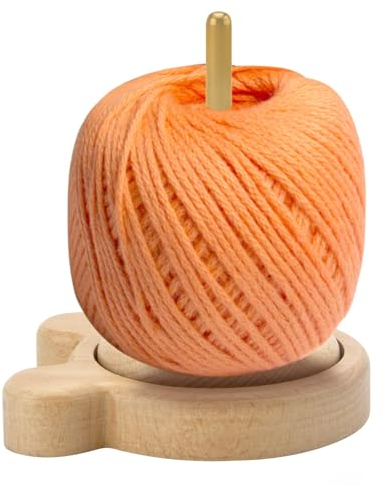 BRISKORE Wollabwickler, Holz kugelgelagert als Wollhalter Vertikale Garnaufbewahrung Wollhaspel Rotierender Wollknäuelhalter Garnhalter Wolle Drehbarer Häkelgeschenk Für Strickliebhaber