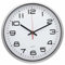 TECHZOCO Reloj de Pared, Apto para Oficina, Cocina, Dormitorio, Movimiento Cuarzo silencioso, Reloj Decorativo, Marco Plateado Esfera Blanca, 30 cm de diámetro