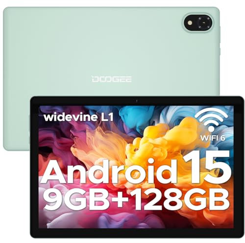 DOOGEE U10 Tablet Andriod 15, Tablet 10 Pulgadas, 16GB RAM+128GB ROM/2TB Andriod Tablets PC, WiFi 6 Tableta para niños, 5060mAh, Tableta Niños Face ID, OTG, Bluetooth 5.0, 8MP+5MP, Verde